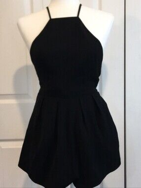 Tobi Fully Lined Black Romper - XS
